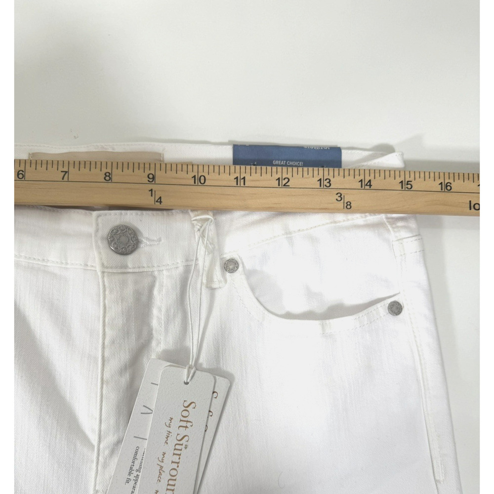Soft Surroundings Cropped Jeans Size 8 The Ultimate Straight Slimming White New - Picture 3 of 13